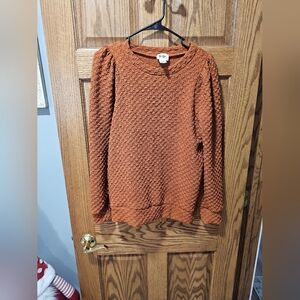 BIBI Textured Knit Sweater in Rust Orange